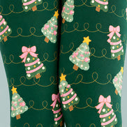 Christmas Tree Pink Bow Print Tights Hosiery Z610-57