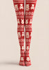 Red Bear Rabbit Fair Isle Christmas Print Tights Z610-59
