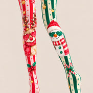 Funny Reindeer Snowman Graphic Christmas Tights Z610-61