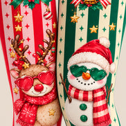 Funny Reindeer Snowman Graphic Christmas Tights Z610-61
