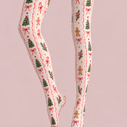 Cute Gingerbread Christmas Tree Tights Pantyhose Z610-63