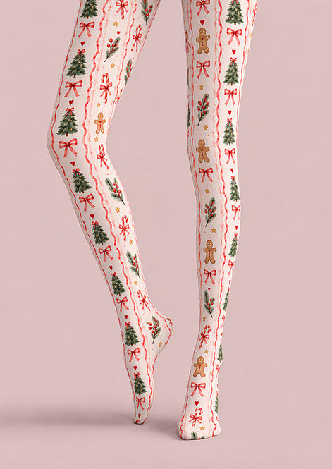 Cute Gingerbread Christmas Tree Tights Pantyhose Z610-63