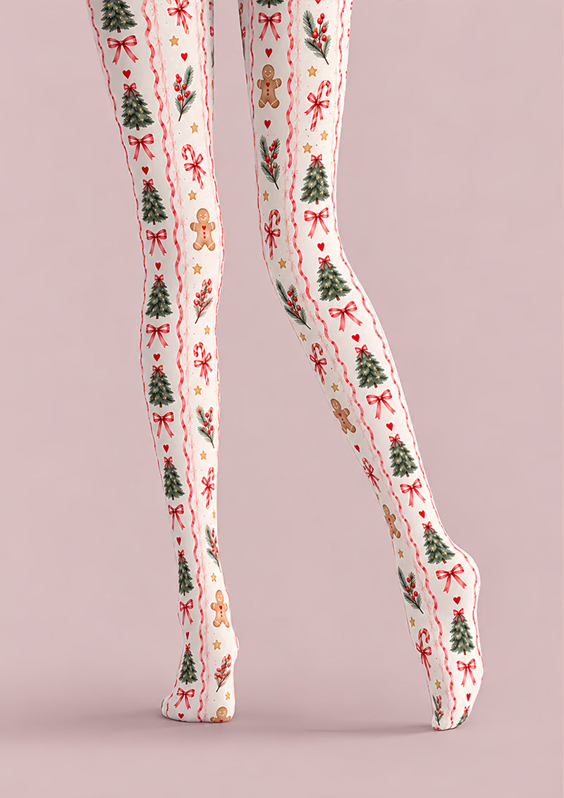 Cute Gingerbread Christmas Tree Tights Pantyhose Z610-63