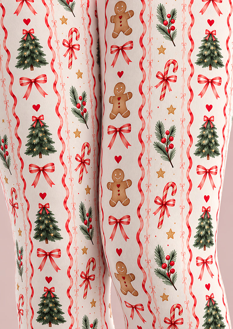 Cute Gingerbread Christmas Tree Tights Pantyhose Z610-63