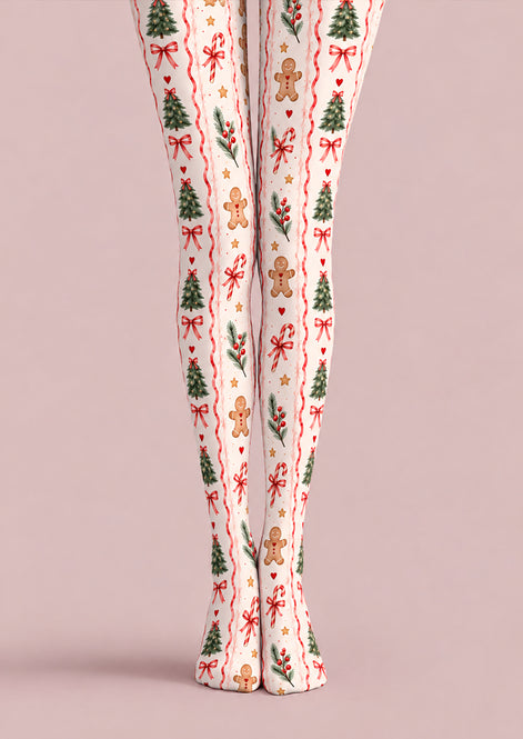 Cute Gingerbread Christmas Tree Tights Pantyhose Z610-63