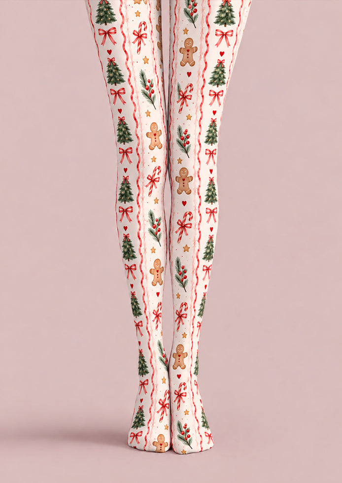 Cute Gingerbread Christmas Tree Tights Pantyhose Z610-63