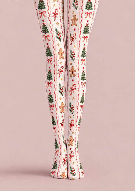 Cute Gingerbread Christmas Tree Tights Pantyhose Z610-63