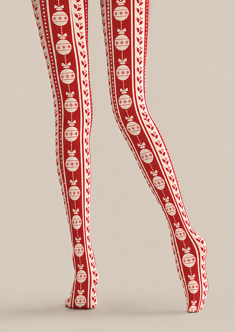 Christmas Bauble Stripe Tights Hosiery Pantyhose Z610-69