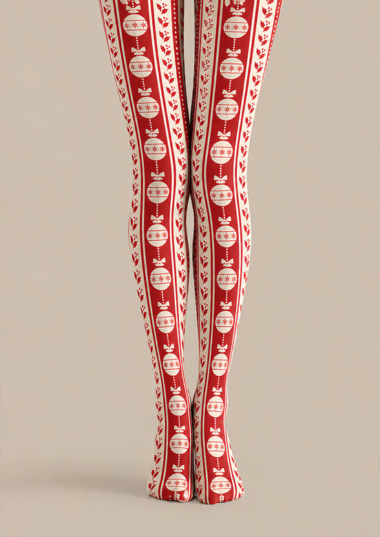 Christmas Bauble Stripe Tights Hosiery Pantyhose Z610-69