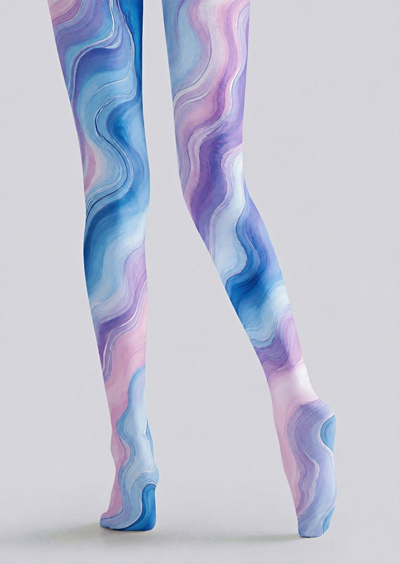 Pastel Marble Swirl Printed Tights Pantyhose Z68-2