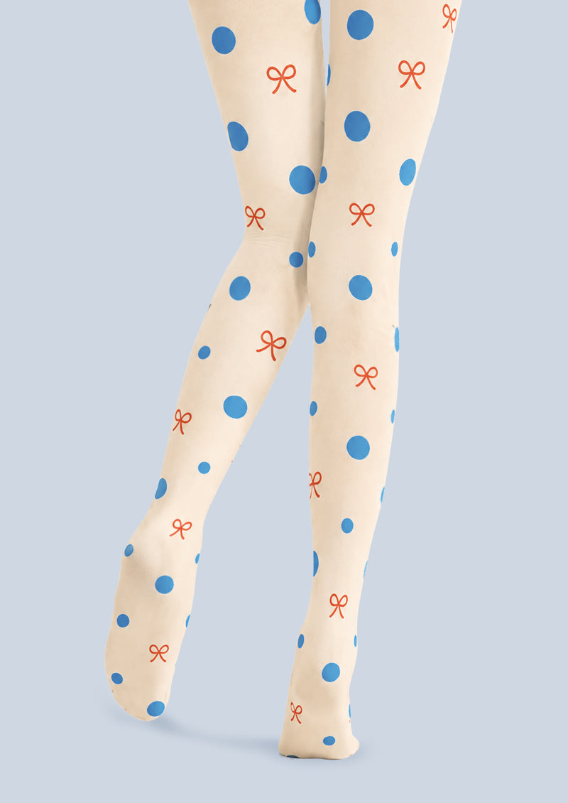 Ribbon Polka Dot Tights Hosiery Pantyhose Z69-10