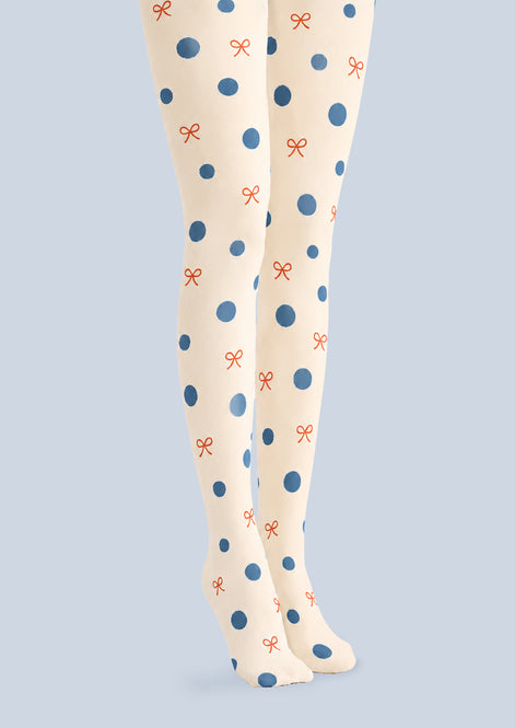 Ribbon Polka Dot Tights Hosiery Pantyhose Z69-10