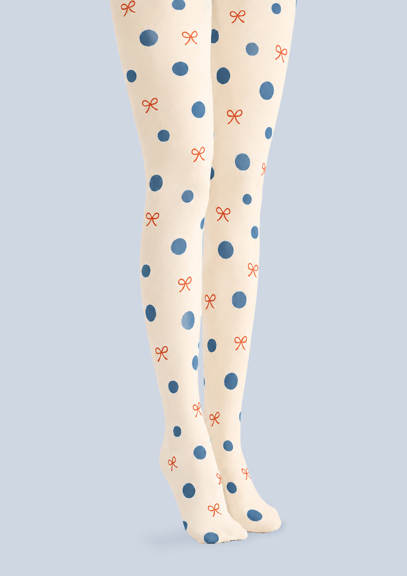 Ribbon Polka Dot Tights Hosiery Pantyhose Z69-10