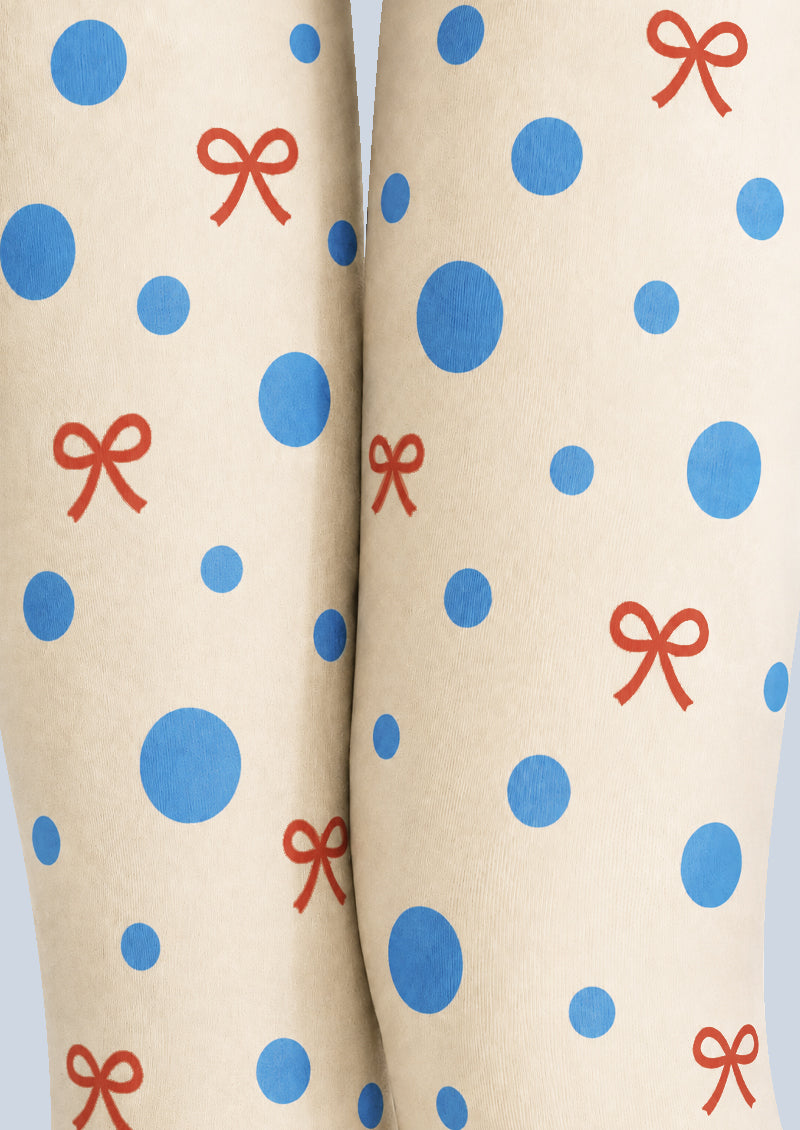 Ribbon Polka Dot Tights Hosiery Pantyhose Z69-10