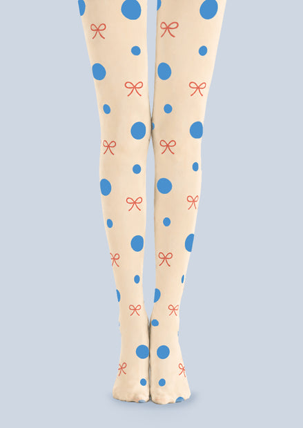 Ribbon Polka Dot Tights Hosiery Pantyhose Z69-10