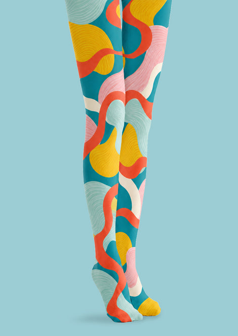 Color Block Graphic Tights Y2K Fashion Pantyhose Z69-11