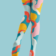 Color Block Graphic Tights Y2K Fashion Pantyhose Z69-11