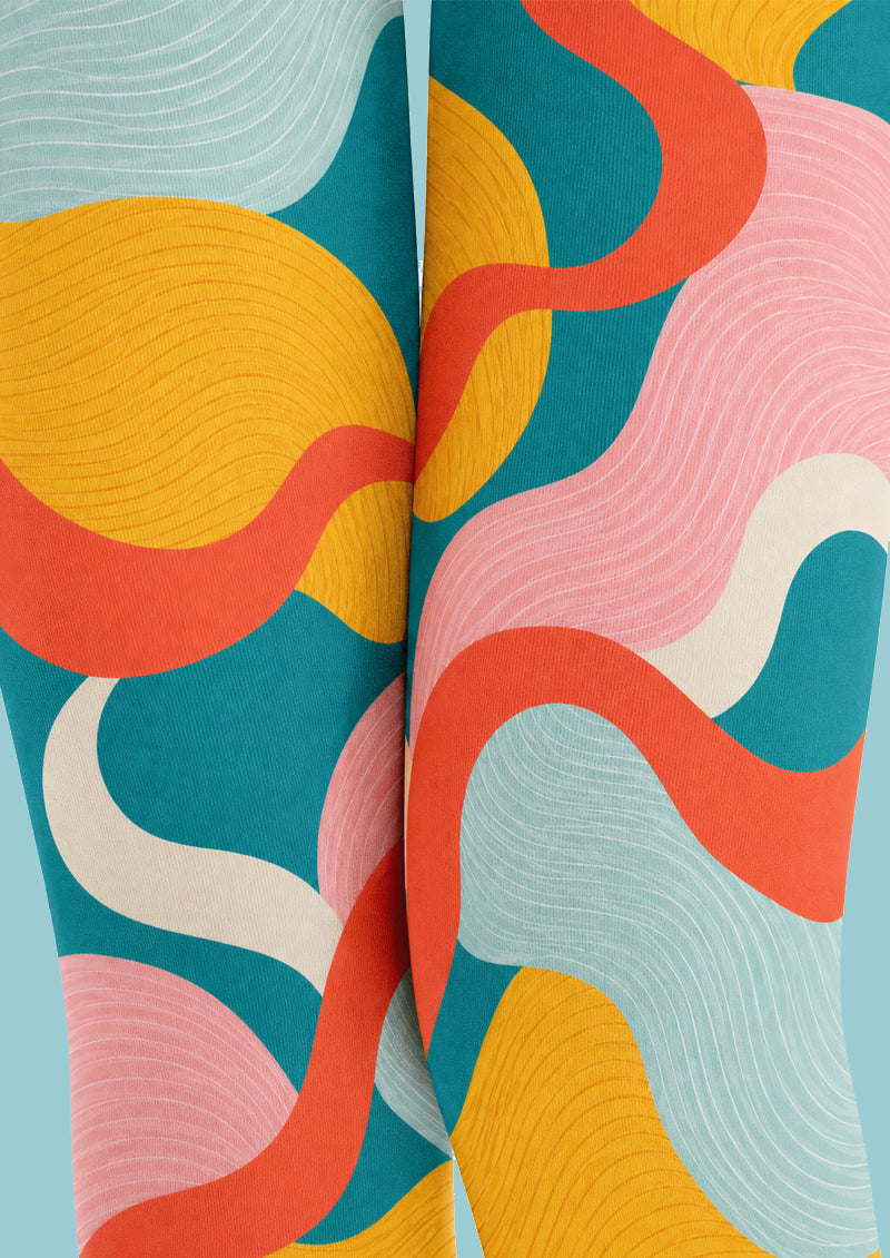 Color Block Graphic Tights Y2K Fashion Pantyhose Z69-11
