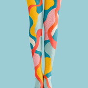 Color Block Graphic Tights Y2K Fashion Pantyhose Z69-11