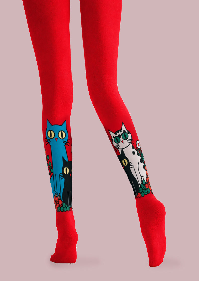 Cartoon Cat Pattern Tights Hosiery Pantyhose Z69-12