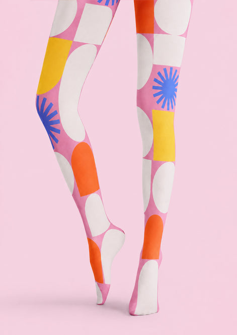 Pop Art Color Block Tights Hosiery Pantyhose Z69-16