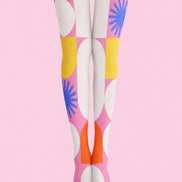 Pop Art Color Block Tights Hosiery Pantyhose Z69-16