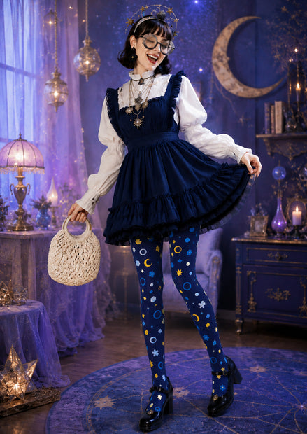 Celestial Moon Star Tights Hosiery Pantyhose Z69-18