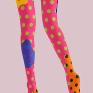 Y2K Color Block Polka Dot Pantyhose Z69-19