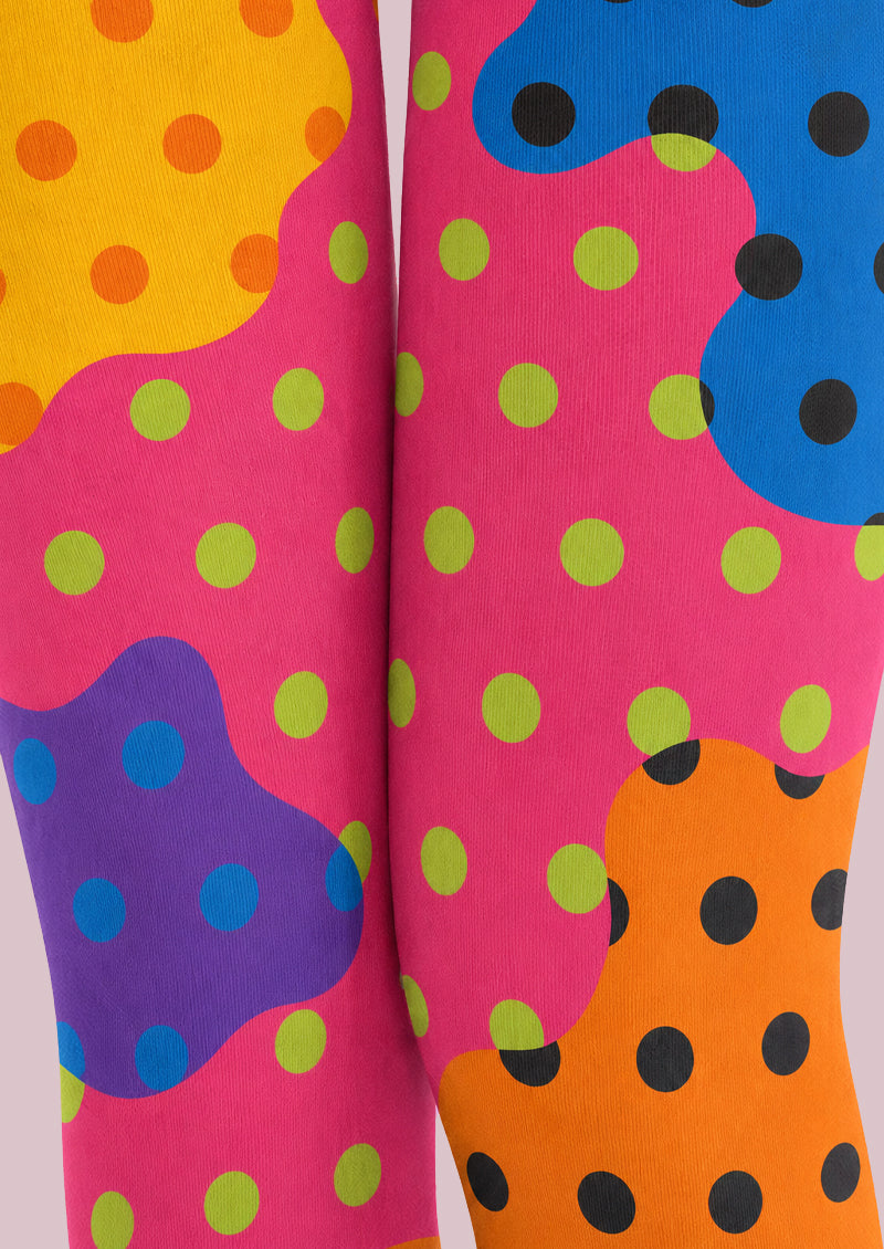Y2K Color Block Polka Dot Pantyhose Z69-19