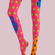 Y2K Color Block Polka Dot Pantyhose Z69-19