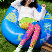 Y2K Color Block Polka Dot Pantyhose Z69-19
