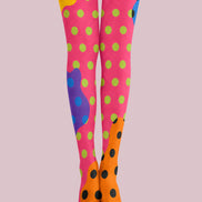 Y2K Color Block Polka Dot Pantyhose Z69-19