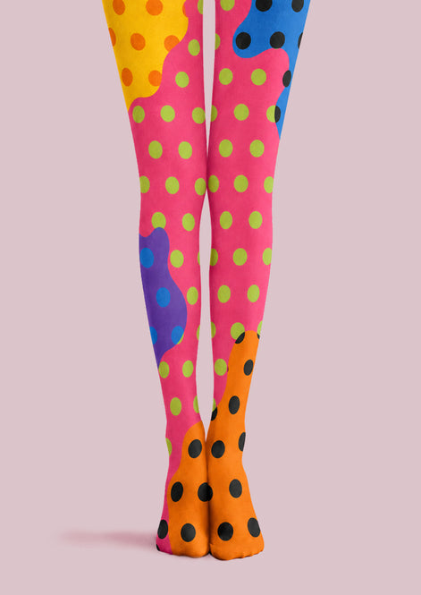 Y2K Color Block Polka Dot Pantyhose Z69-19