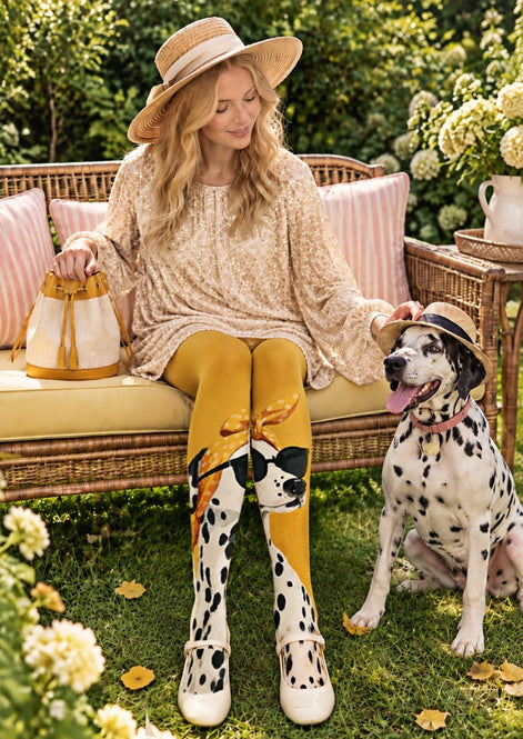 Dalmatian Dog Print Tights Hosiery Pantyhose Z69-21