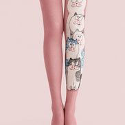 Kawaii Cat Print Tights Hosiery Pantyhose Z69-24