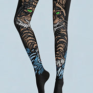 Dark Cat Illustration Tights Hosiery Pantyhose Z69-26