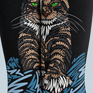 Dark Cat Illustration Tights Hosiery Pantyhose Z69-26