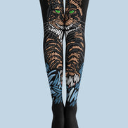 Dark Cat Illustration Tights Hosiery Pantyhose Z69-26