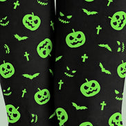Neon Green Pumpkin Halloween Tights Hosiery Z69-27