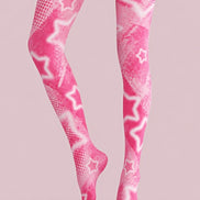 Pink Star Graphic Y2K Tights Pantyhose Z69-28