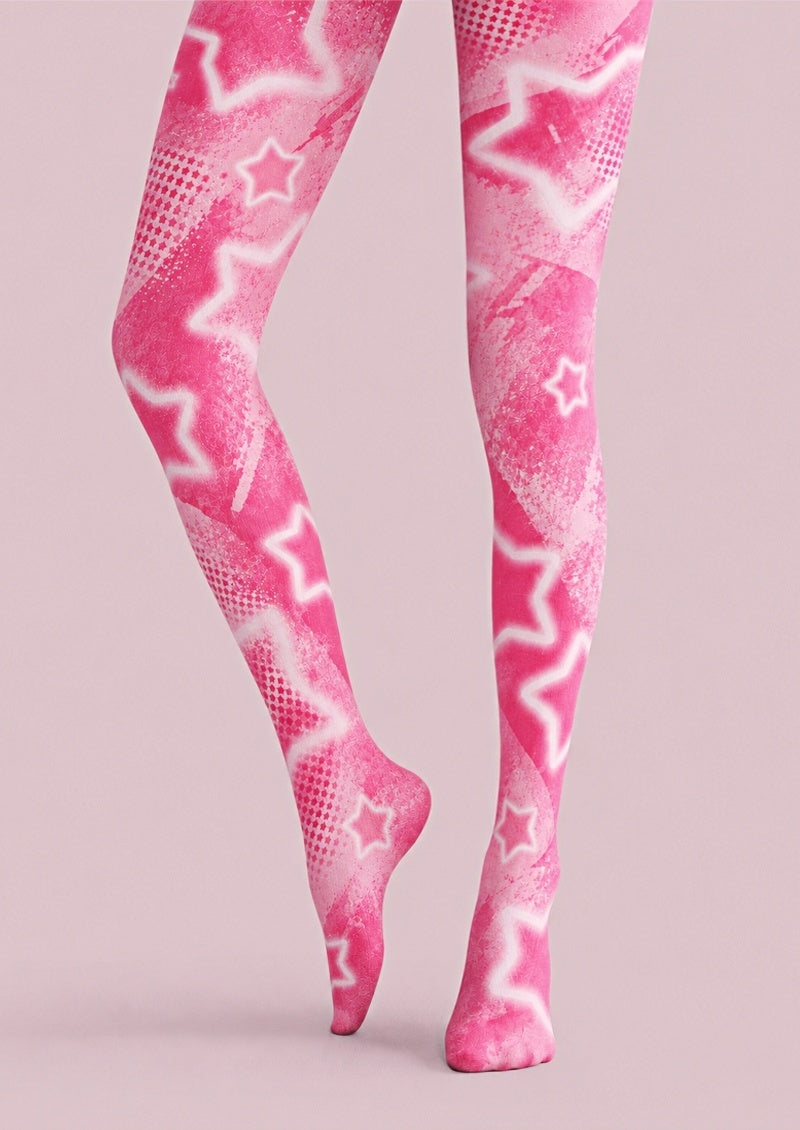 Pink Star Graphic Y2K Tights Pantyhose Z69-28