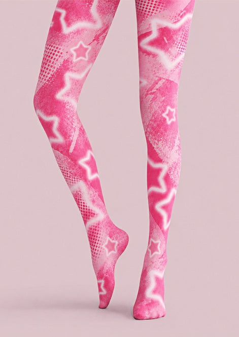 Pink Star Graphic Y2K Tights Pantyhose Z69-28