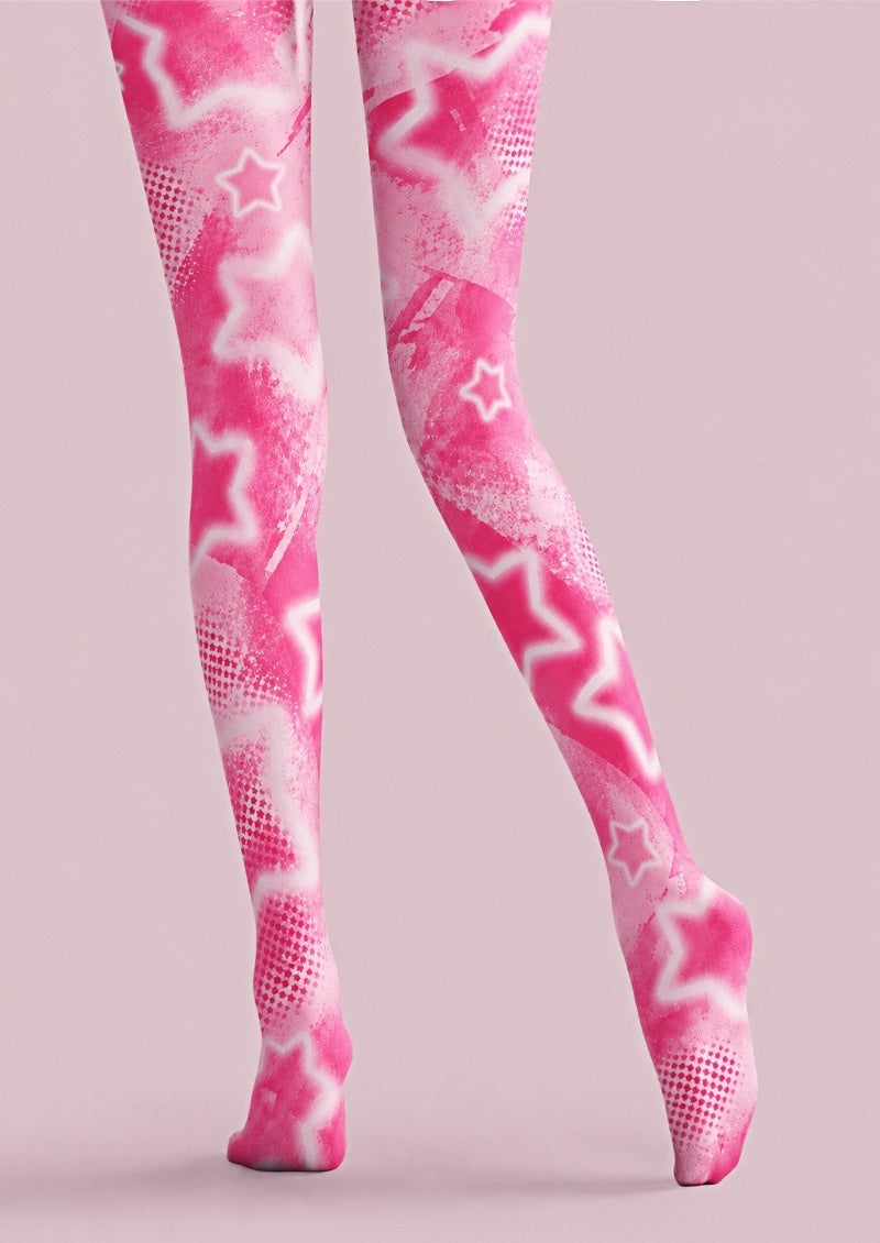 Pink Star Graphic Y2K Tights Pantyhose Z69-28