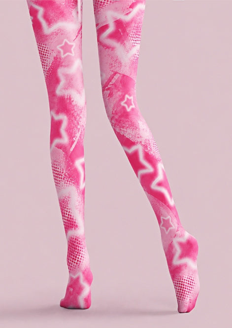 Pink Star Graphic Y2K Tights Pantyhose Z69-28