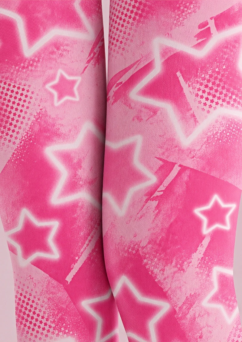 Pink Star Graphic Y2K Tights Pantyhose Z69-28