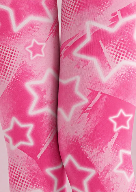 Pink Star Graphic Y2K Tights Pantyhose Z69-28