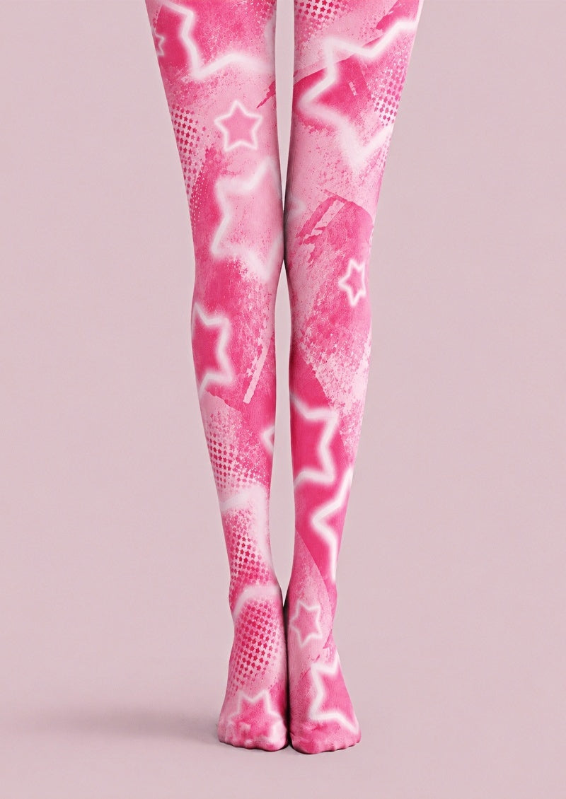 Pink Star Graphic Y2K Tights Pantyhose Z69-28