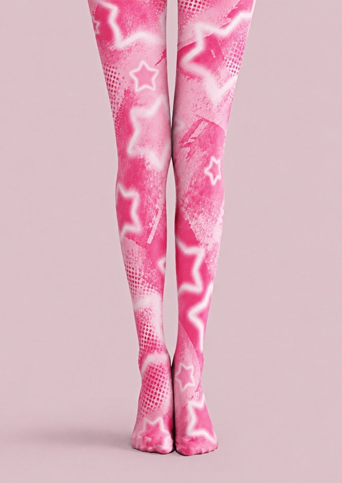 Pink Star Graphic Y2K Tights Pantyhose Z69-28