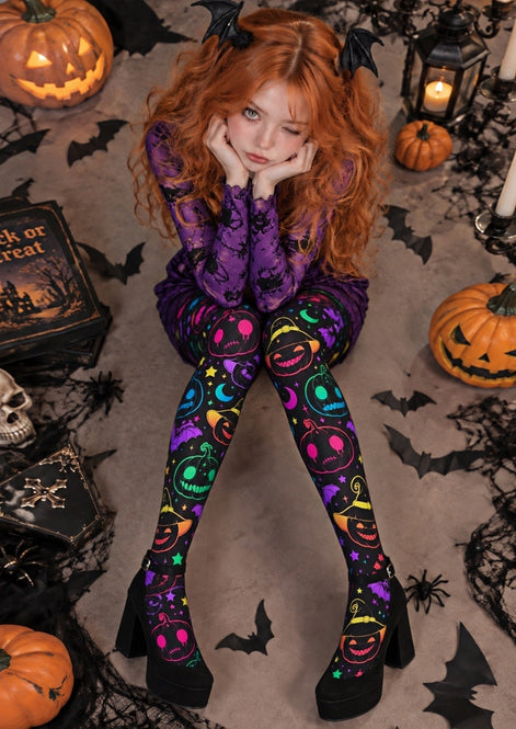 Colorful Pumpkin Halloween Party Tights Pantyhose Z69-29