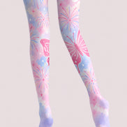 Pastel Fantasy Butterfly Print Pantyhose Z69-31